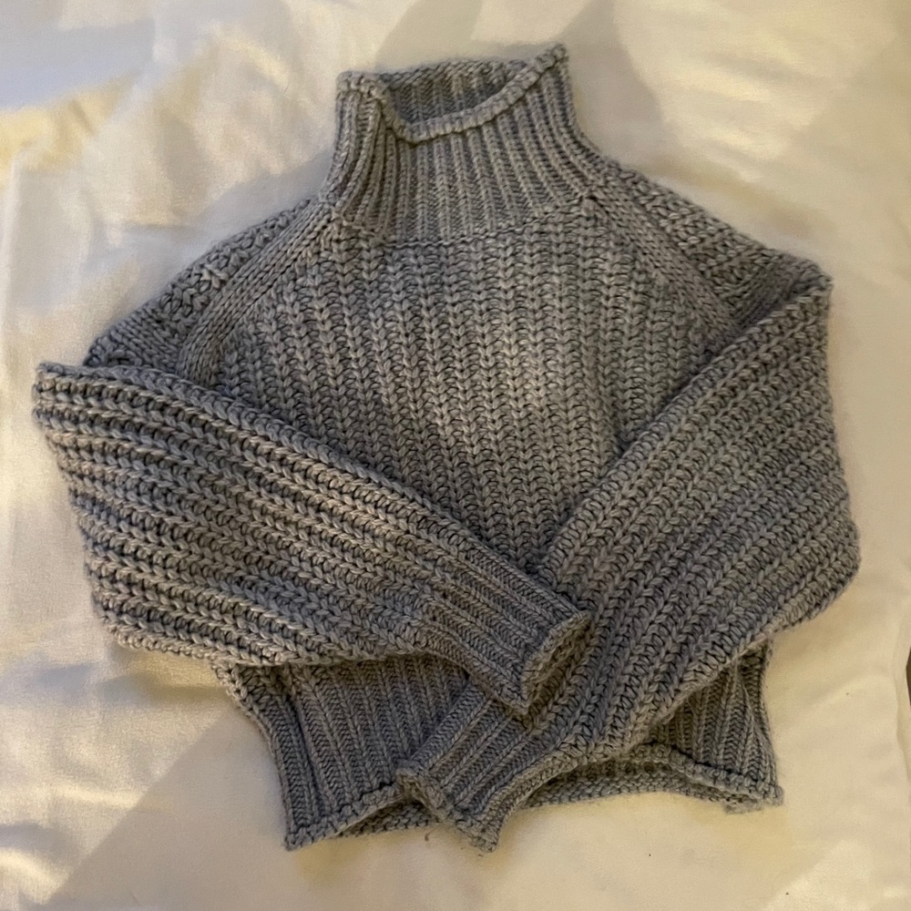 chunky cable knit turtleneck sweater